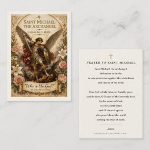 Pequeña Tarjeta Santa Católica de la Oración de San Miguel