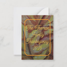 Pequeña Tarjeta Santa de Acción de Gracias personalizada -