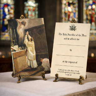 Pequeña Tarjeta Santa de Ofrenda de Misa Católica Jesús
