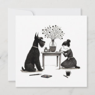 Pequeña Tarjeta Schnauzer Adorable