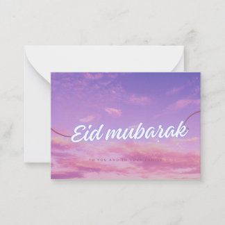 Pequeña Tarjeta simple de Eid Mubarak para amigos y famili