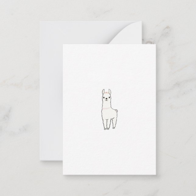 Pequeña Tarjeta temática de llama linda (Anverso)