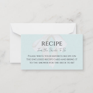 Pequeña Tarjeta Turquoise Blue Bow Bridal Shower