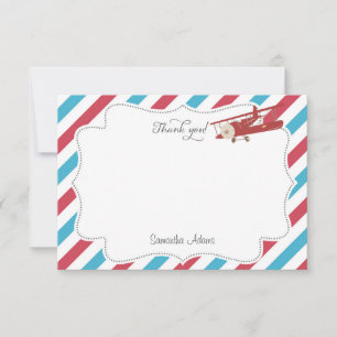Pequeña Tarjeta Vintage Airplane Gracias