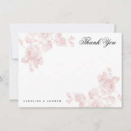 Pequeña Tarjeta vintage de agradecimiento floral plana
