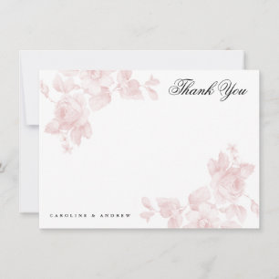 Pequeña Tarjeta vintage de agradecimiento floral plana