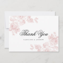 Pequeña Tarjeta vintage de agradecimiento floral plana