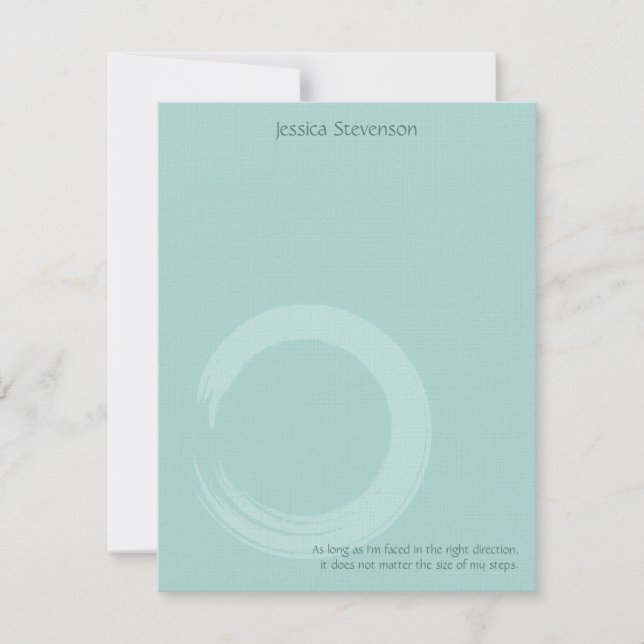 Pequeña Tarjeta Zen Circle Flat Note Card (azul) (Anverso)