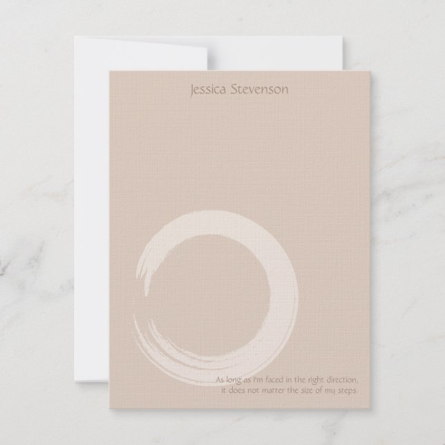 Pequeña Tarjeta Zen Circle Flat Note Card (tan) (Anverso)