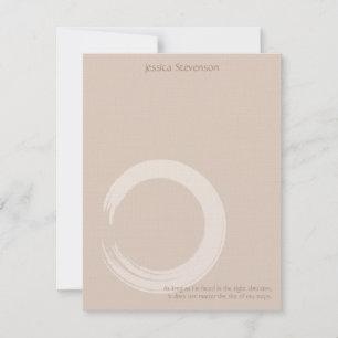 Pequeña Tarjeta Zen Circle Flat Note Card (tan)