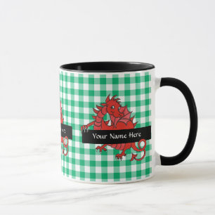 Pequeña taza de café de dragón rojo para personali