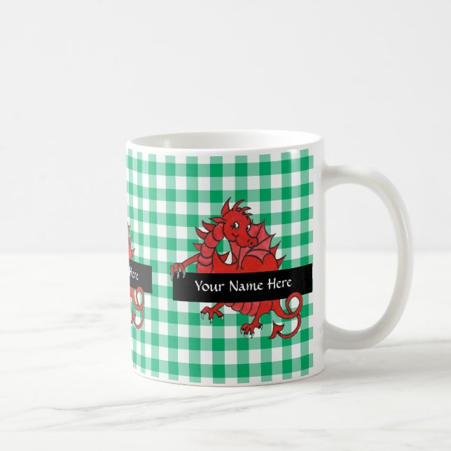 Pequeña taza de café de dragón rojo para personali (Derecha)