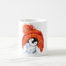 Pequeña taza feliz del pingüino