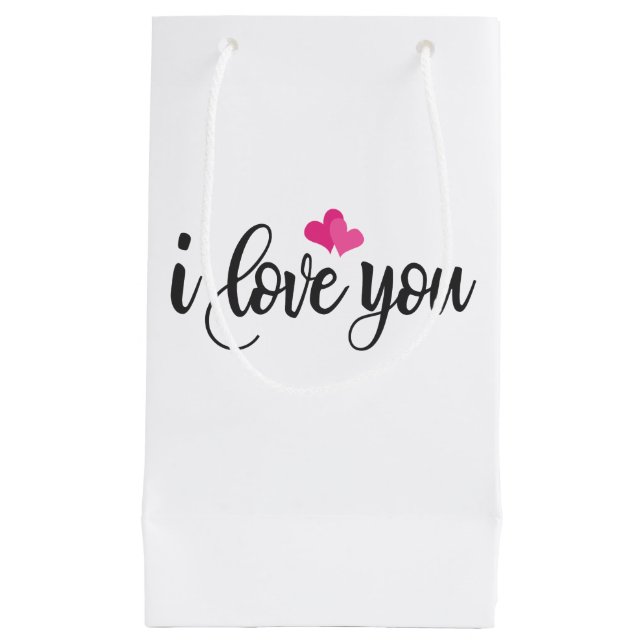 Pequeña Te Amo Valentine Calligraphy | Bolsa de regalo (Anverso)