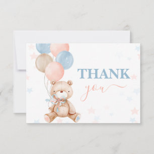 Pequeña Teddy Bear género revelar agradecimiento Tarjeta d
