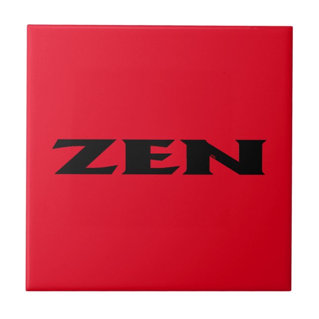 Pequeña teja roja negra de Zen (Frente)