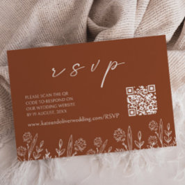 Pequeña Terracotta Wedding RSVP | Tarjeta de inclusión de 