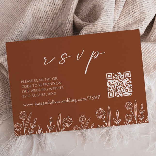 Pequeña Terracotta Wedding RSVP | Tarjeta de inclusión de  (Subido por el creador)