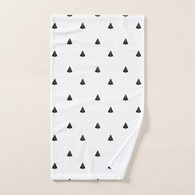 Pequeña toalla de mano de pequeños árboles negros  (Toalla de mano)