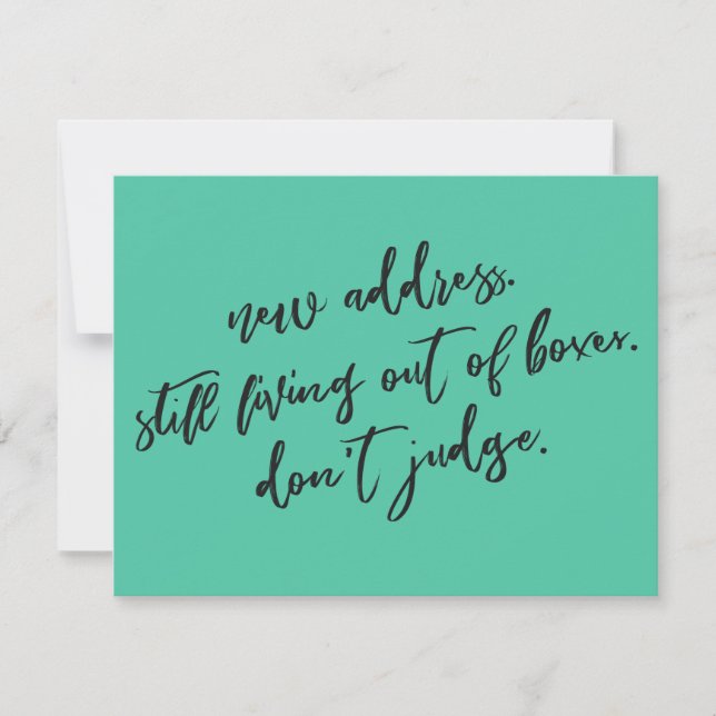 Pequeña Todavía Viviendo de Cajas No Juzgues Tarjeta Verde (Anverso)