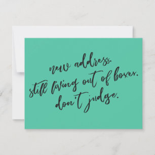 Pequeña Todavía Viviendo de Cajas No Juzgues Tarjeta Verde