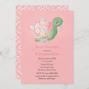 Pequeña Tortuga Adorable Invitación Baby Shower Ro