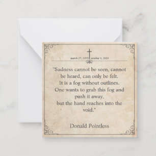 Pequeña Tristeza no se puede ver - Tarjeta Funeral Vintage