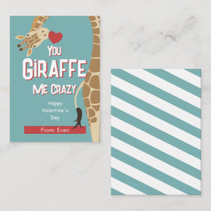 Pequeña Tu Giraffe Me Crazy Kids Tarjeta de San Valentín