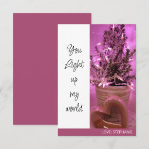 Pequeña Tú iluminas mi mundo tarjeta del día de San Valent