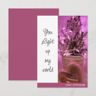 Pequeña Tú iluminas mi mundo tarjeta del día de San Valent
