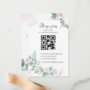 Pequeña Un RSVP de boda con tarjeta de inscripción de códi