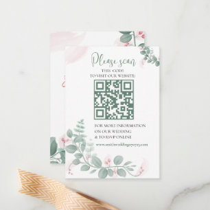 Pequeña Un RSVP de boda con tarjeta de inscripción de códi