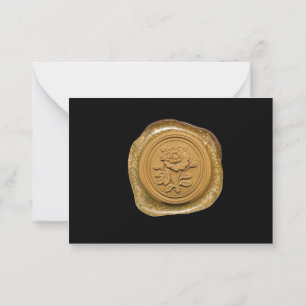 Pequeña Wax Seal Gold Flower Sympathy Gracias Tarjeta