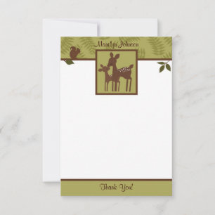 Pequeña Willow Deer Baby and Mommy Gracias tarjeta 3.5"x5