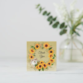 Pequeña Wreath Of Watercolor Sunflower Gracias Tarjeta