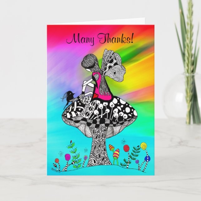 Pequeña y pequeña chica con tarjeta de saludo de p (Anverso)