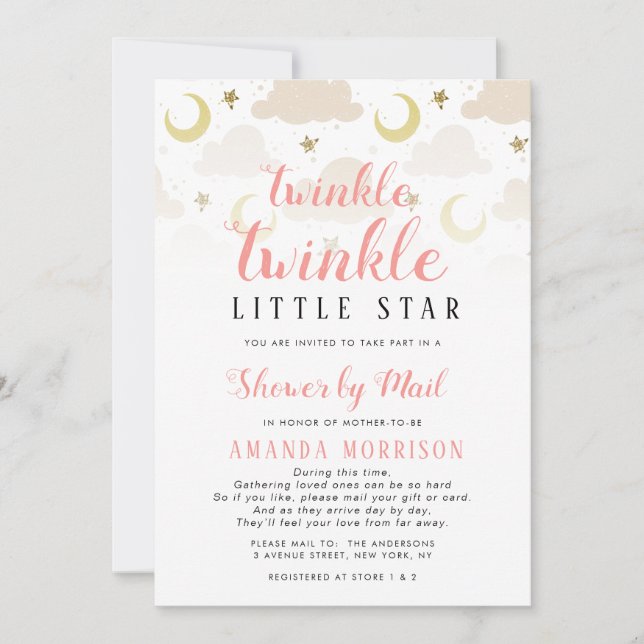 pequeña y pequeña estrella ducha por invitación de (Anverso)