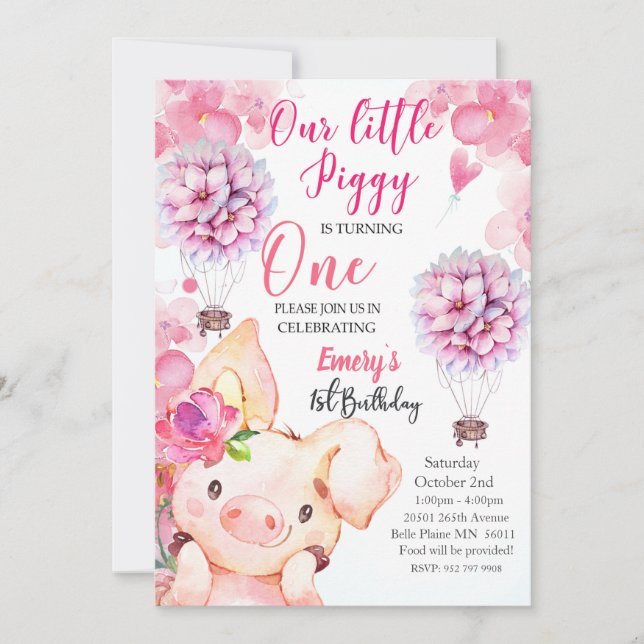 Pequeña y pequeña invitación de cumpleaños (Anverso)