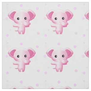 Pequeña y pequeña niña rosa tela elefante