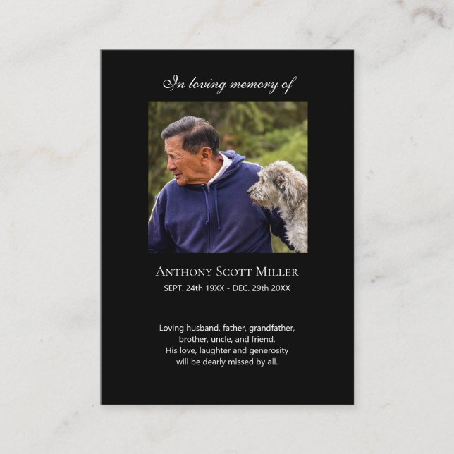 Pequeña y simple tarjeta de rezo para conmemoració (Anverso)