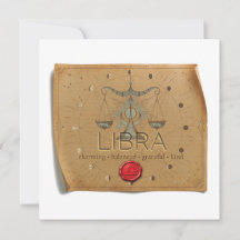 ZODIACO - Libra - Tarjeta Personalizada