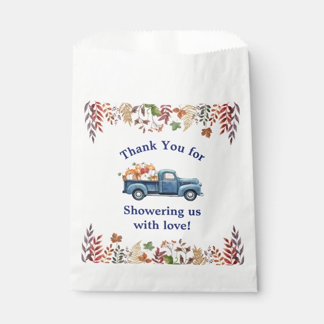 Pequeñas bolsas Baby Shower de calabaza (Anverso)