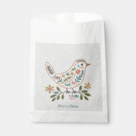 Pequeñas Bolsas de Favor Floral de color Bird