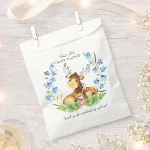 Pequeñas bolsas de favoritos de Baby Shower de Moo