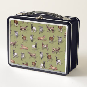 Pequeñas cabras en verde - Patrón de manada de cab
