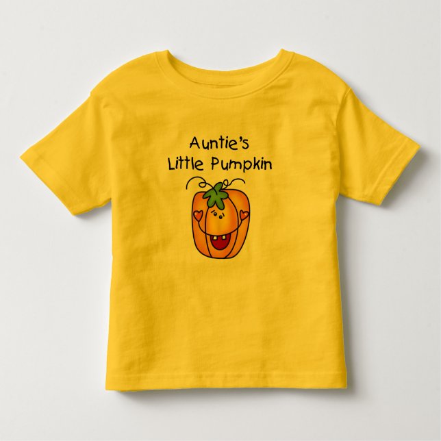 Pequeñas camisetas de calabaza y regalos de la tía (Anverso)