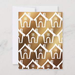 Pequeñas Casas Blancas Smooth Gold Nueva Tarjeta D