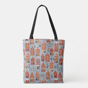 Pequeñas casas de Ámsterdam con bolsa de té