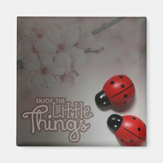 Pequeñas cosas a 2 pulgadas de imán cuadrado (Frente)