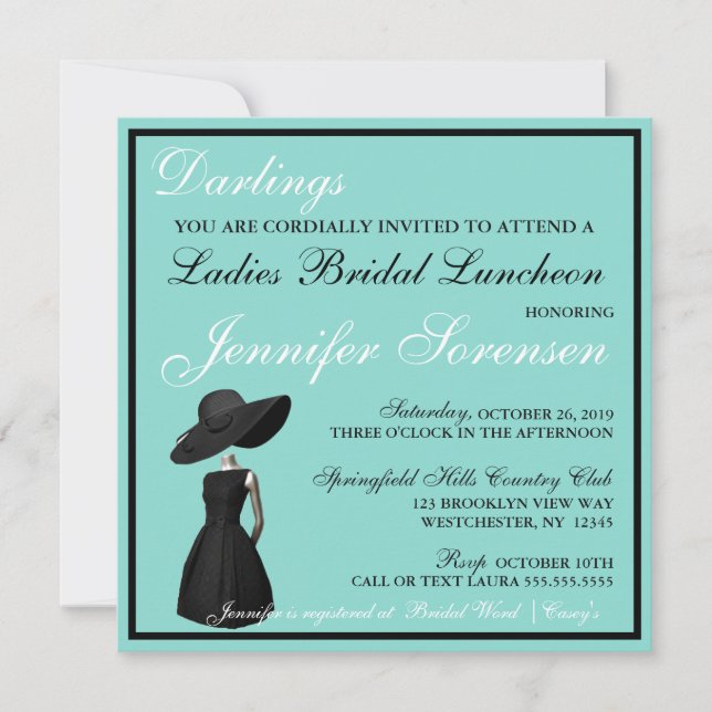 Pequeñas damas de vestir negro Fiesta de ducha de  (Anverso)